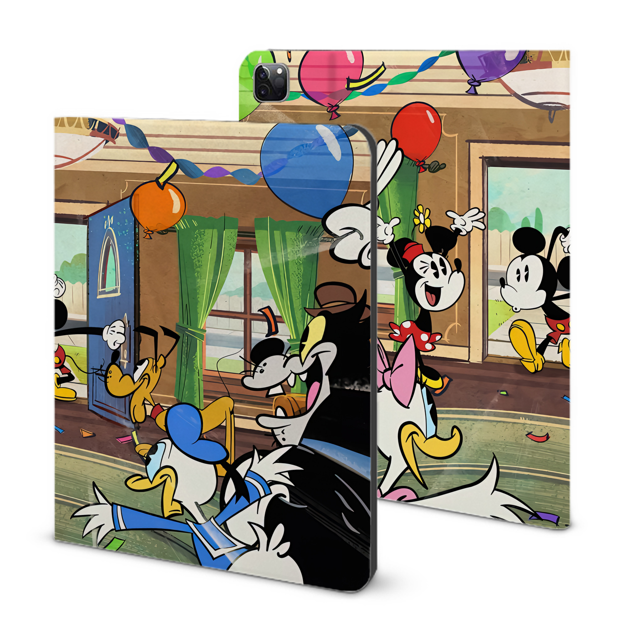 （画像用） ミッキーマウス Mickey Mouse IPad ケース ブック型 PUレザー TPU 耐衝撃 軽量 薄型 ペン収納なし 全面保護 IPad 各モデル対応